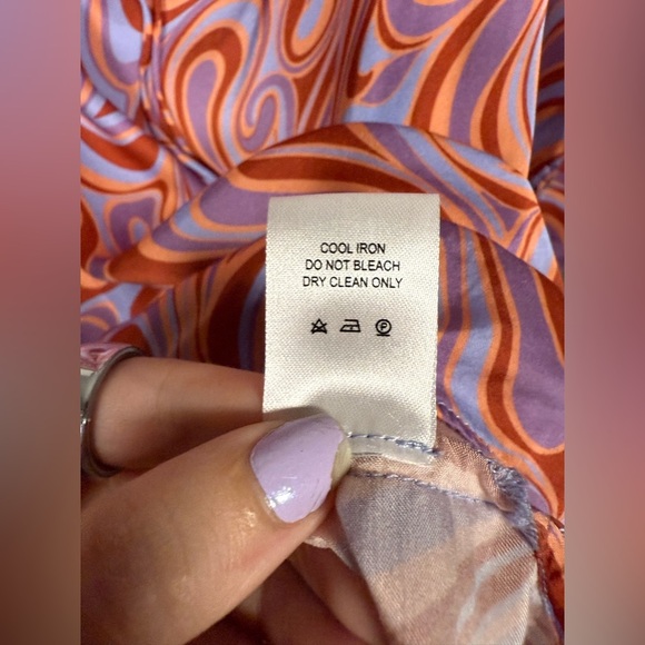 Song of Style from Revolve Coraline Mini Dress Aven Multi Orange Purple Swirl S - Picture 9 of 9